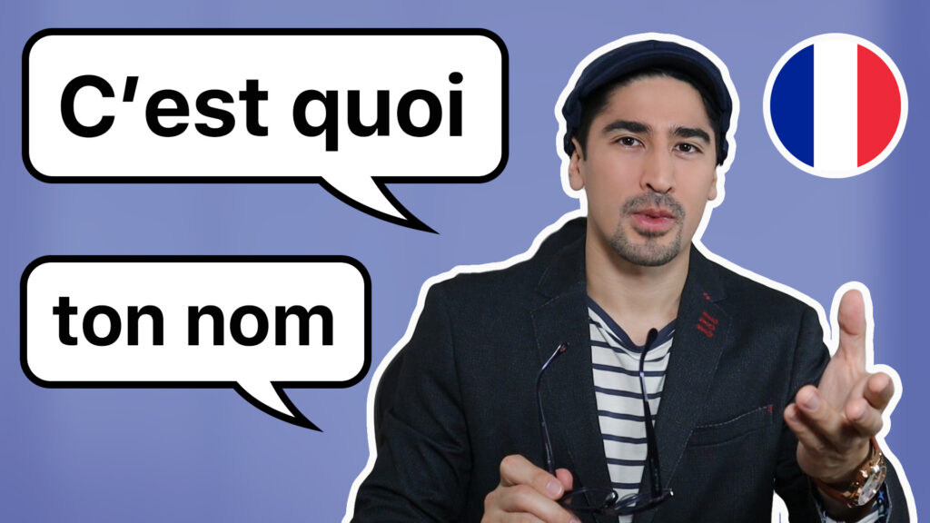 Thumbnail featuring French tutor and language coach, Julien Moulin, teaching how to ask what is your name in French.