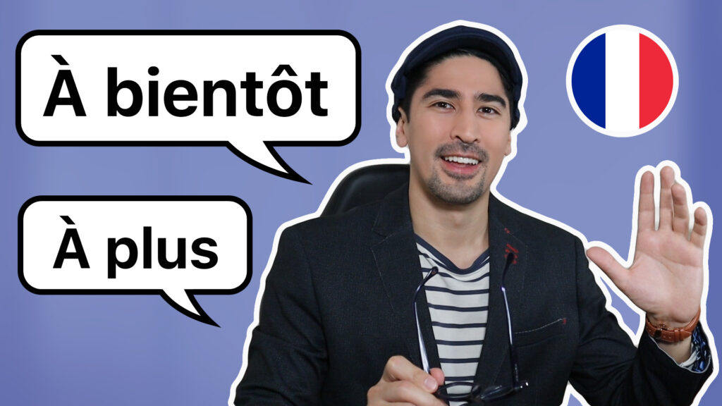 Thumbnail featuring French tutor and language coach, Julien Moulin, teaching how to say "see you" in French.