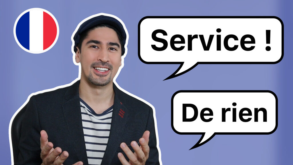 Thumbnail featuring French tutor and language coach, Julien Moulin, teaching how to say "you're welcome" in French.