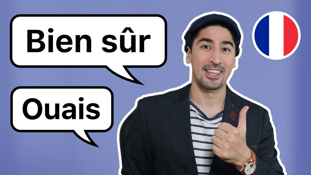 Thumbnail featuring French tutor and language coach, Julien Moulin, teaching how to say yes in French.