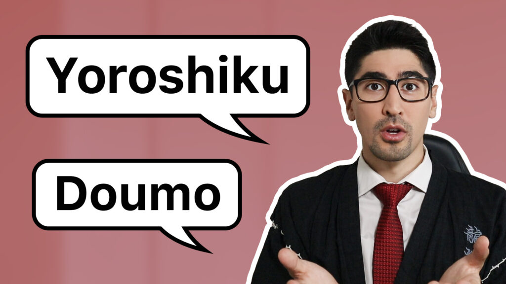 Thumbnail featuring Japanese tutor and language coach, Taka Sensei, teaching how to say "nice to meet you" in Japanese